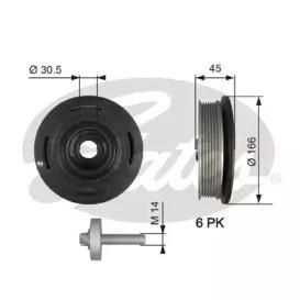 Gates TVD1041A Шкив коленвала Gates TVD1041A Шкив коленвала