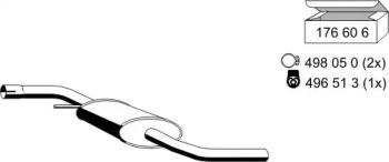 Ernst 177016 Muffler assy front