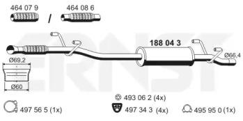 Ernst 188043 Muffler assy front Ernst 188043 Muffler assy front