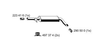 Ernst 202091 Muffler assy front