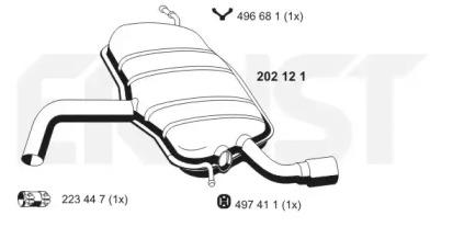 Ernst 202121 Глушник вихлопних газів кінцевий Ernst 202121 Глушник вихлопних газів кінцевий