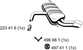Ernst 202268 Глушитель выхлопных газов конечный Ernst 202268 Глушитель выхлопных газов конечный