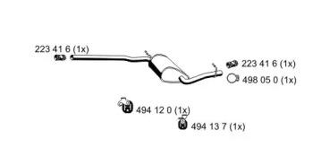 Ernst 244145 Середній глушник вихлопних газів Ernst 244145 Середній глушник вихлопних газів