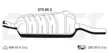 Ernst 275002 Muffler assy front Ernst 275002 Muffler assy front
