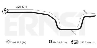 Ernst 305471 Exhaust pipe Ernst 305471 Exhaust pipe