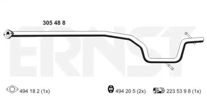 Ernst 305488 Exhaust pipe Ernst 305488 Exhaust pipe
