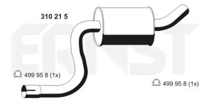 Ernst 310215 Muffler assy front