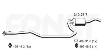 Ernst 310277 Середній глушник вихлопних газів Ernst 310277 Середній глушник вихлопних газів