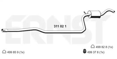 Ernst 311021 Muffler assy front Ernst 311021 Muffler assy front