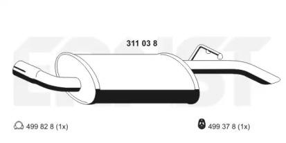 Ernst 311038 Глушник вихлопних газів кінцевий Ernst 311038 Глушник вихлопних газів кінцевий