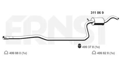 Ernst 311069 Середній глушник вихлопних газів Ernst 311069 Середній глушник вихлопних газів