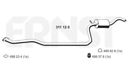 Ernst 311120 Середній глушник вихлопних газів Ernst 311120 Середній глушник вихлопних газів