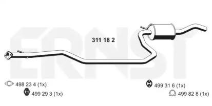 Ernst 311182 Muffler assy front Ernst 311182 Muffler assy front