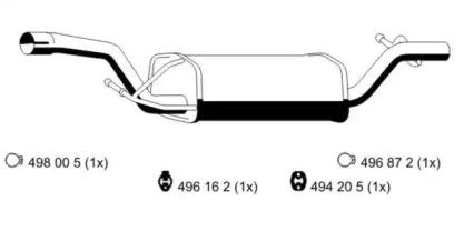 Ernst 313070 Середній глушник вихлопних газів Ernst 313070 Середній глушник вихлопних газів