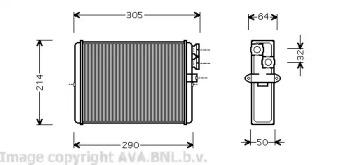 Ava VO6110 Радіатор обігрівача салону
