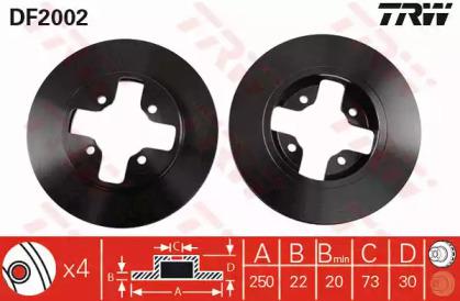 TRW DF2002 Диск гальмівний TRW DF2002 Диск гальмівний