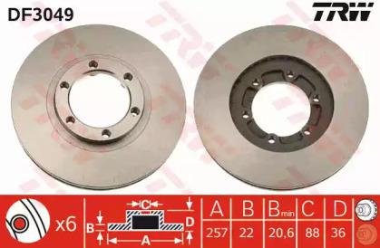 TRW DF3049 Brake disc
