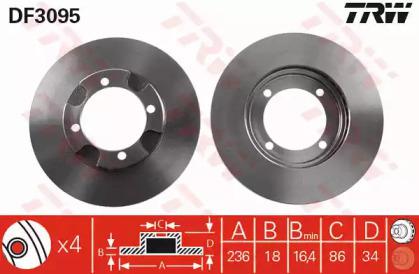 TRW DF3095 Brake disc TRW DF3095 Brake disc