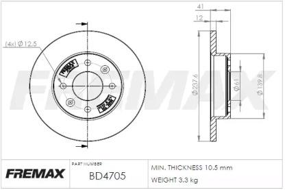 Fremax BD4705 Диск гальмівний Fremax BD4705 Диск гальмівний