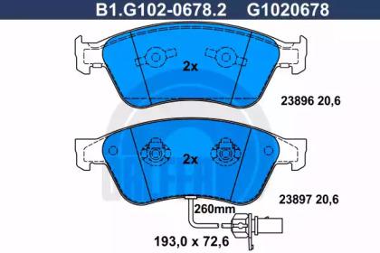 Galfer B1.G102-0678.2 Brake pads Galfer B1.G102-0678.2 Brake pads