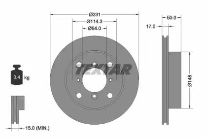 Textar 92069000 Brake disc Textar 92069000 Brake disc