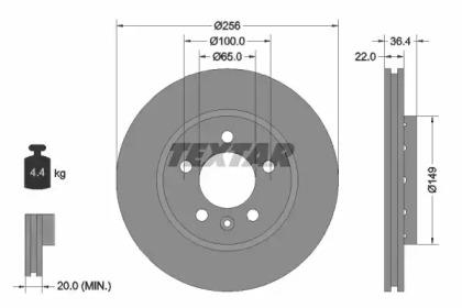 Textar 92098603 Brake disc