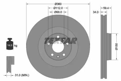 Textar 92122200 Brake disc Textar 92122200 Brake disc