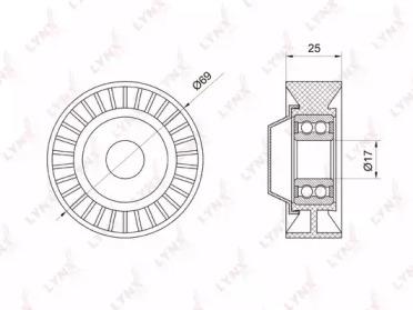 Lynxauto PB-5007 Ролик натяжний ременя поліклинового Lynxauto PB-5007 Ролик натяжний ременя поліклинового