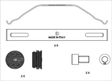 Beral UAC175 Монтажний комплект гальмівних колодок