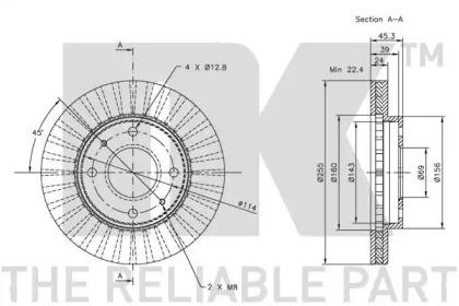 NK 313010 Brake disc
