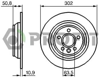 Profit 5010-1616 Brake disc
