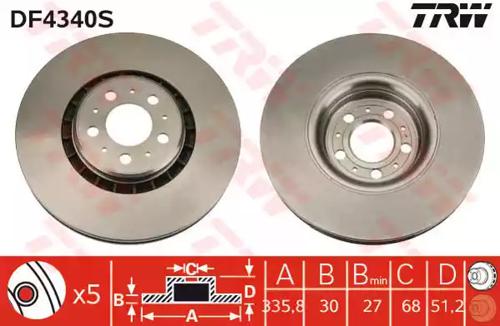 TRW DF4340S Brake disc TRW DF4340S Brake disc