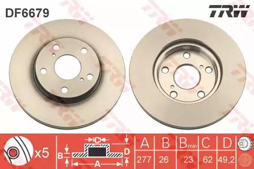 TRW DF6679 Brake disc TRW DF6679 Brake disc