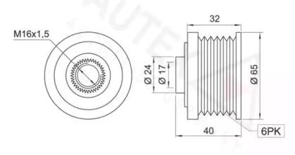Autex 654339 Шкив генератора Autex 654339 Шкив генератора