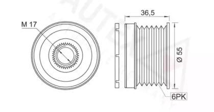 Autex 654452 Шкив генератора Autex 654452 Шкив генератора