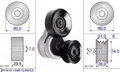 Autex 654944 Натягувач ременя поліклинового