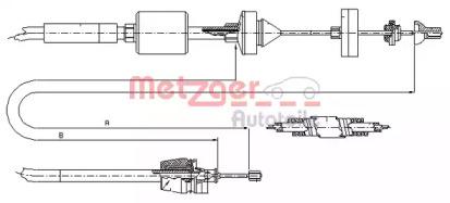 Metzger 102843 Трос зчеплення Metzger 102843 Трос зчеплення