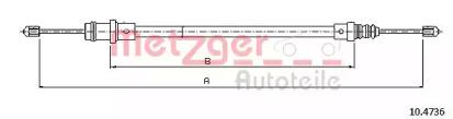 Metzger 104736 Трос стояночного тормоза