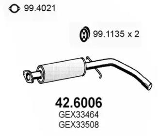 Asso 42.6006 Muffler assy front Asso 42.6006 Muffler assy front