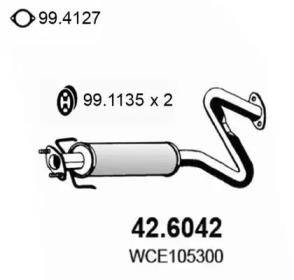 Asso 42.6042 Muffler assy front Asso 42.6042 Muffler assy front