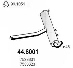 Asso 44.6001 Muffler assy front