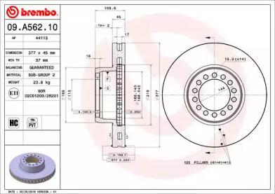 Brembo 09.A562.10 Brake disc Brembo 09.A562.10 Brake disc