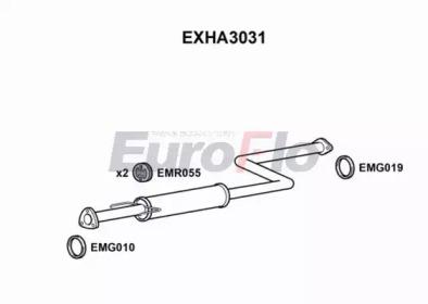 Euroflo EXHA3031 Muffler assy front