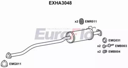 Euroflo EXHA3048 Muffler assy front