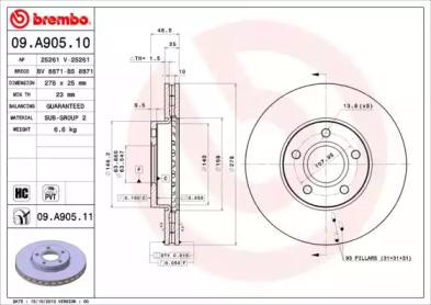 Brembo 09.A905.11 Brake disc Brembo 09.A905.11 Brake disc