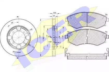 Icer 30877-2830 Комплект гальмівних дисків з колодками