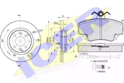 Icer 30993-3550 Комплект гальмівних дисків з колодками Icer 30993-3550 Комплект гальмівних дисків з колодками