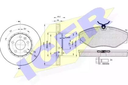 Icer 31449-6845 Комплект тормозных дисков с колодками Icer 31449-6845 Комплект тормозных дисков с колодками