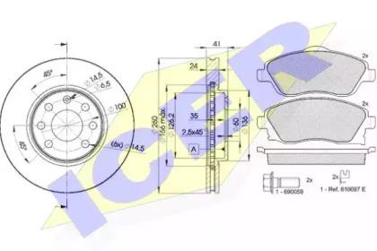 Icer 31526-9000 Brake set discs pads