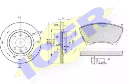 Icer 31579-3550 Комплект гальмівних дисків з колодками